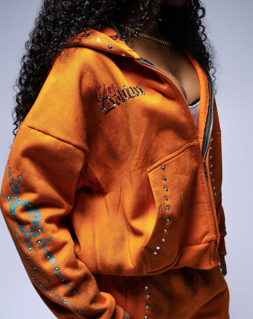 Dalawn™ Blue Flame Zip-Up Hoodie